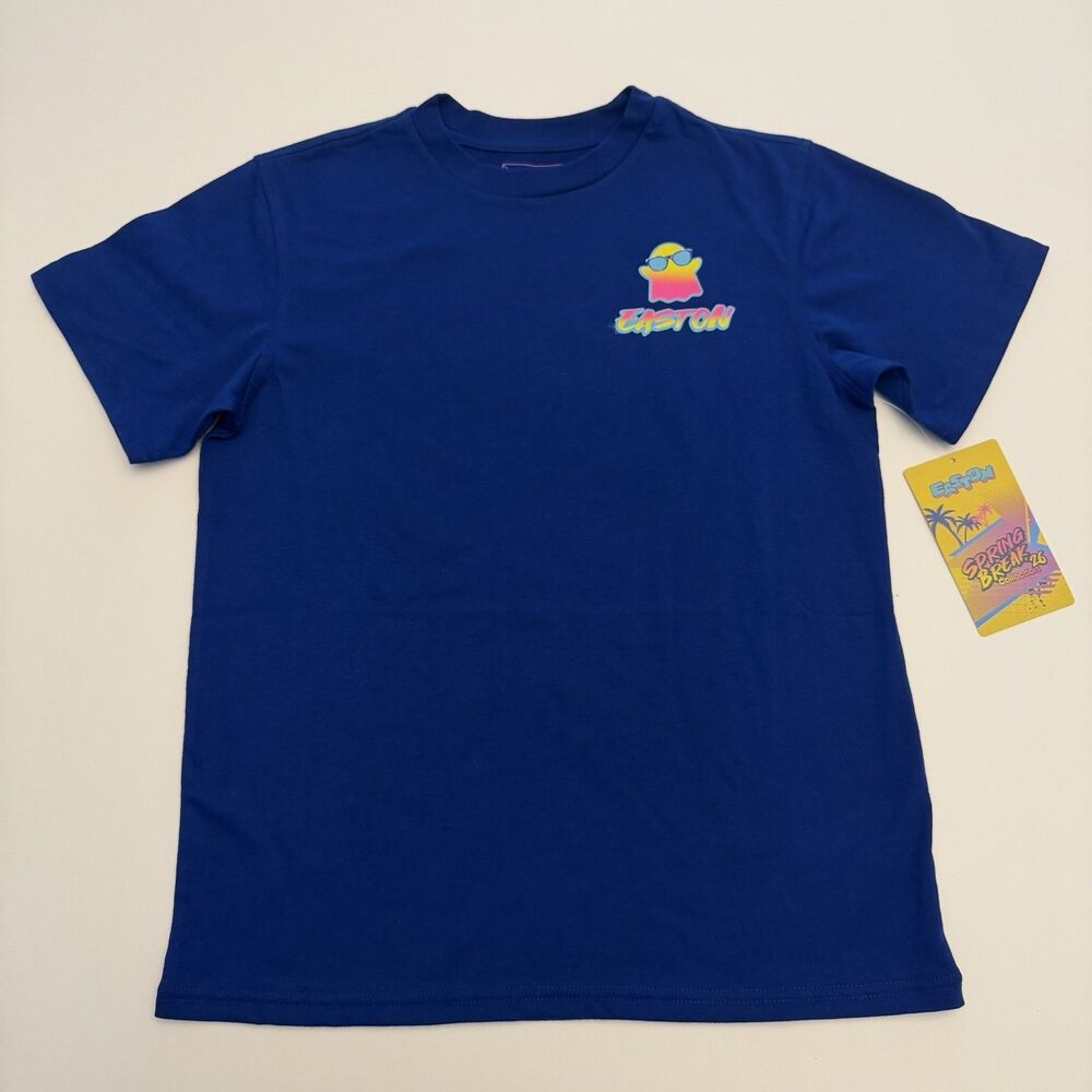 Easton Youth Medium Blue Graphic T Shirt Spring Break Collection NWT YM